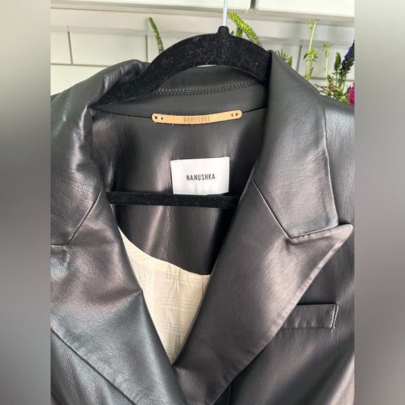 Nanushka Blair Wrap Front Vegan Leather Blazer - Picture 4 of 13